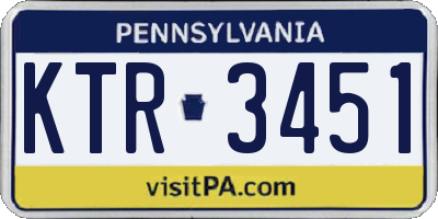 PA license plate KTR3451