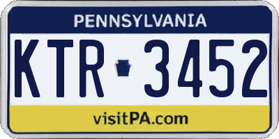 PA license plate KTR3452