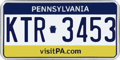 PA license plate KTR3453