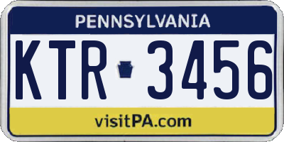 PA license plate KTR3456