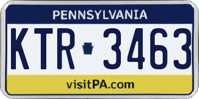 PA license plate KTR3463