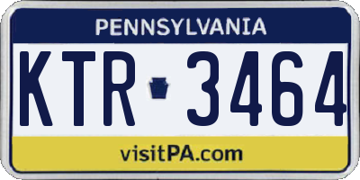PA license plate KTR3464