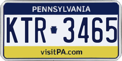 PA license plate KTR3465