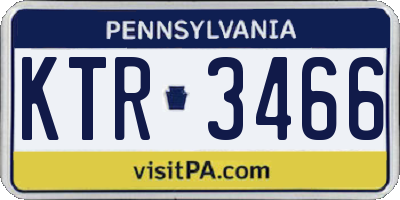 PA license plate KTR3466