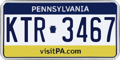 PA license plate KTR3467