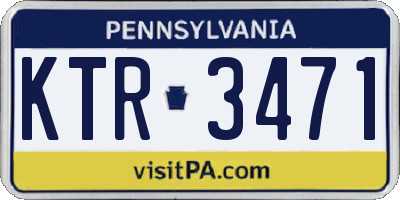 PA license plate KTR3471