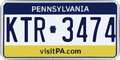PA license plate KTR3474