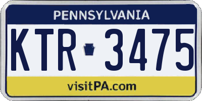 PA license plate KTR3475