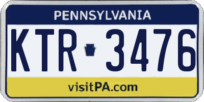 PA license plate KTR3476