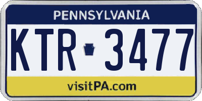 PA license plate KTR3477
