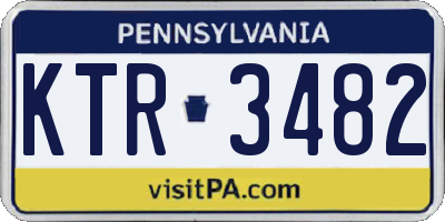 PA license plate KTR3482