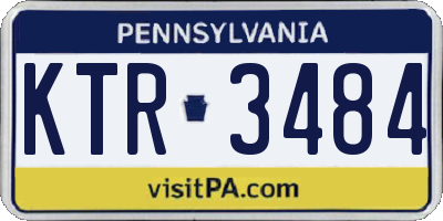 PA license plate KTR3484