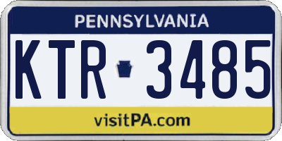 PA license plate KTR3485