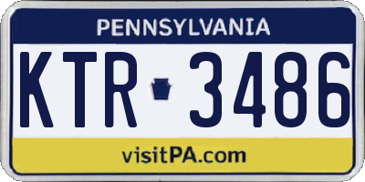 PA license plate KTR3486