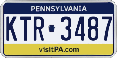 PA license plate KTR3487