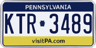 PA license plate KTR3489