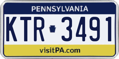 PA license plate KTR3491