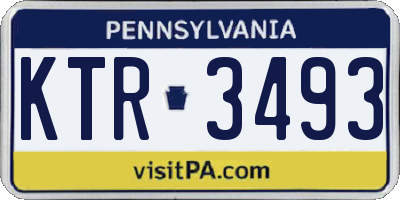 PA license plate KTR3493