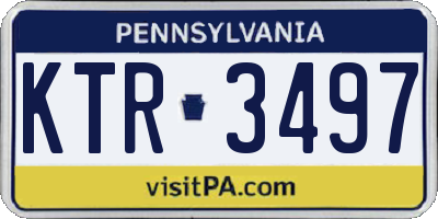 PA license plate KTR3497
