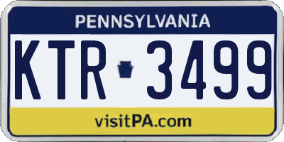 PA license plate KTR3499
