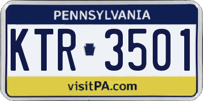 PA license plate KTR3501