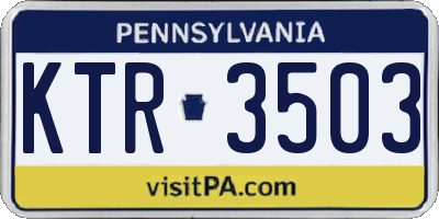 PA license plate KTR3503