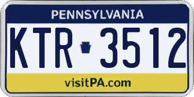 PA license plate KTR3512