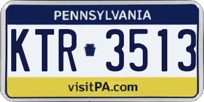 PA license plate KTR3513