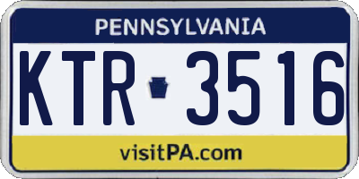 PA license plate KTR3516