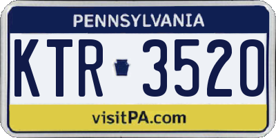 PA license plate KTR3520