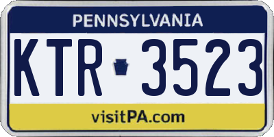 PA license plate KTR3523