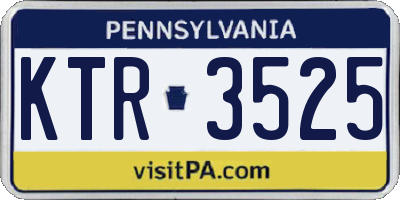 PA license plate KTR3525