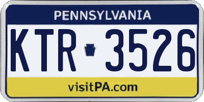 PA license plate KTR3526