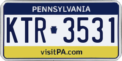 PA license plate KTR3531