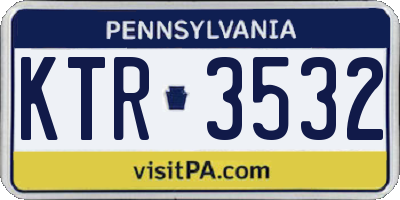 PA license plate KTR3532