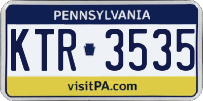 PA license plate KTR3535