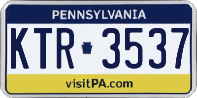 PA license plate KTR3537