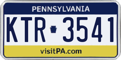 PA license plate KTR3541
