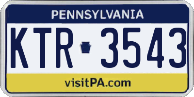 PA license plate KTR3543