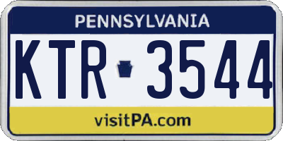 PA license plate KTR3544