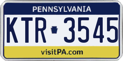 PA license plate KTR3545