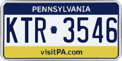 PA license plate KTR3546