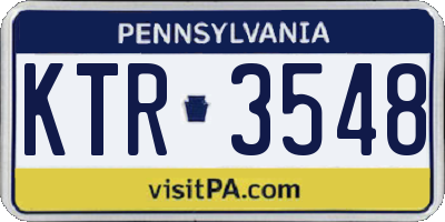 PA license plate KTR3548