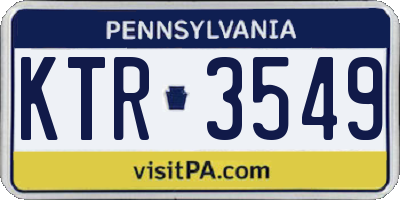 PA license plate KTR3549