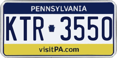 PA license plate KTR3550