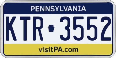 PA license plate KTR3552