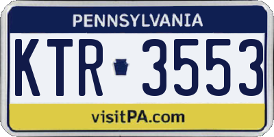 PA license plate KTR3553