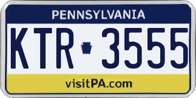 PA license plate KTR3555
