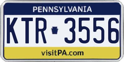 PA license plate KTR3556