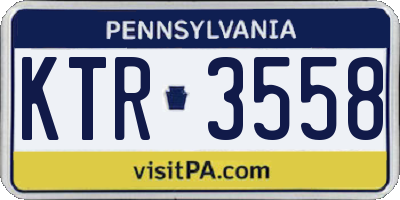 PA license plate KTR3558